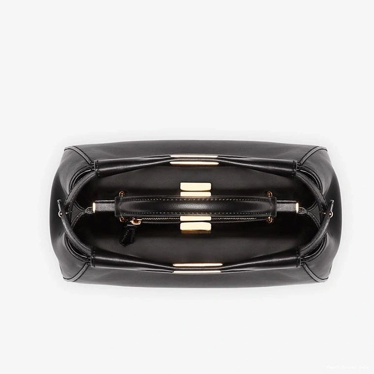Affordable Fendi Nappa Iconic Peekaboo Black In Mini Leather Handbag 0811
